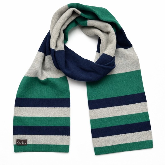 Cole Haan Other - Vintage Cole Haan Men Striped Scarf Green Navy Gray Wool Blend Winter Warm